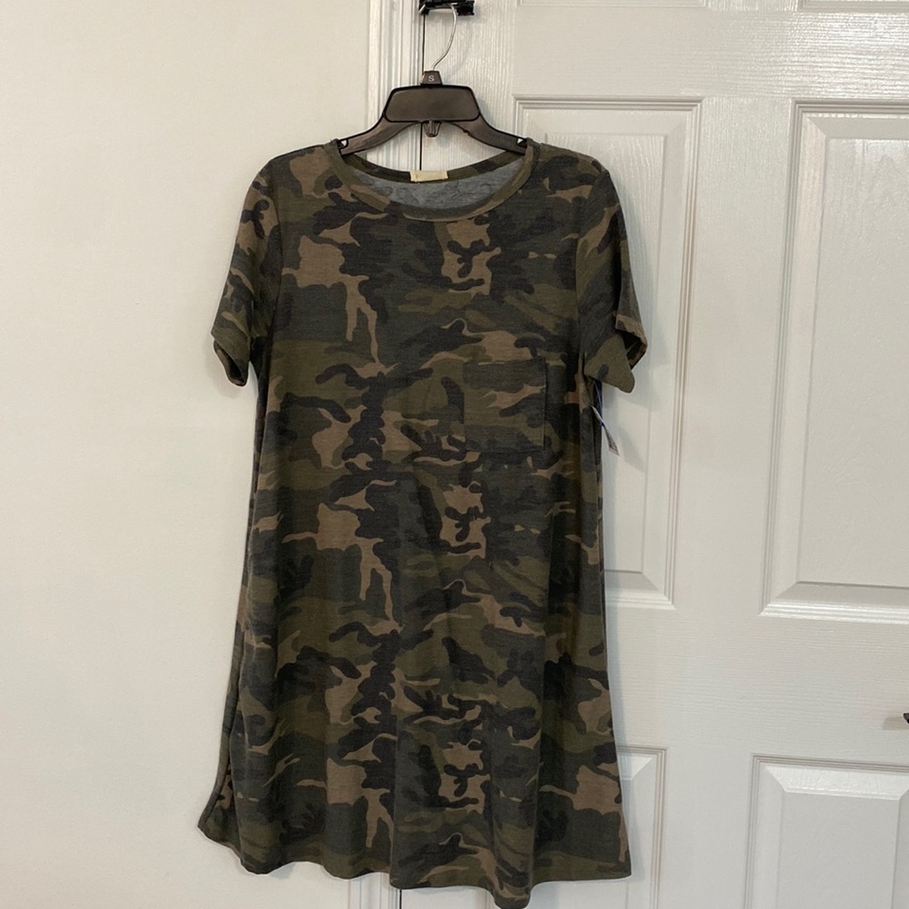 Army Print T-Shirt Dress with boob pocket from Francesca’s